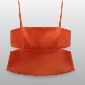 Zara Orange Side open cut top